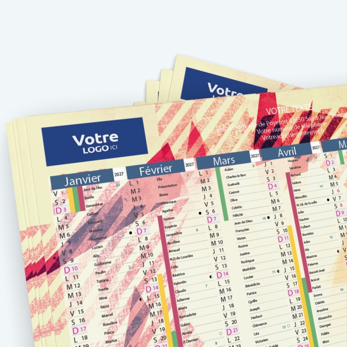Calendrier de poche CLASSIC - Nombre de photos, logos et texte illimité