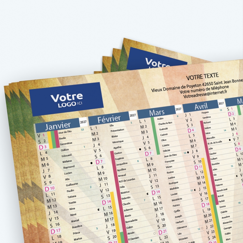 Calendrier de poche CLASSIC - Nombre de photos, logos et texte illimité