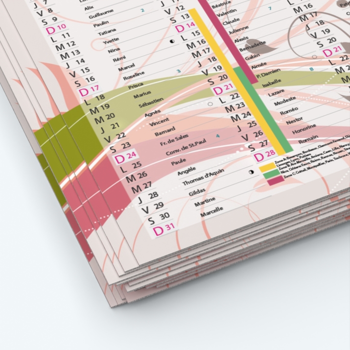 Calendrier de poche CLASSIC - Papier épais rigide 400 g/m2