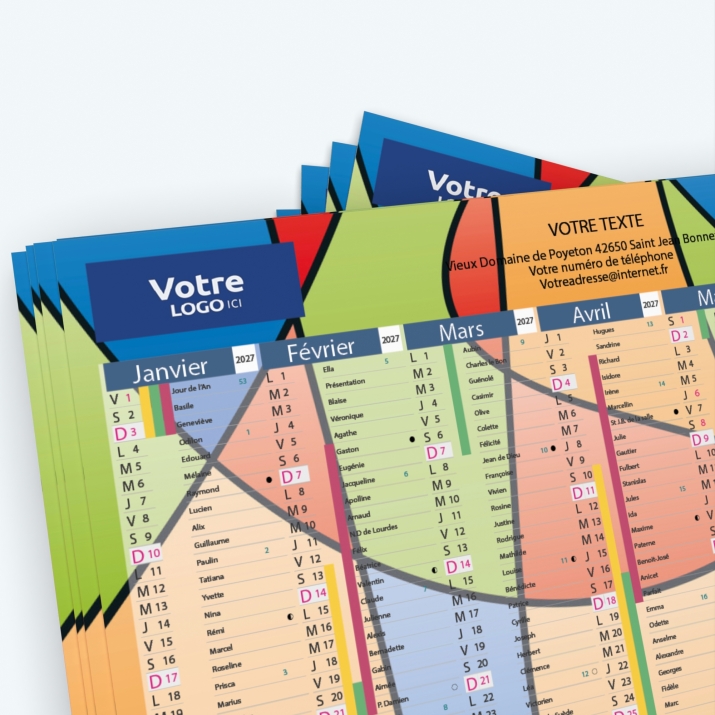 Calendrier de poche CLASSIC - Nombre de photos, logos et texte illimité