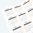 Calendrier de poche DOUBLE - Grille calendaire 100% personnalisable
