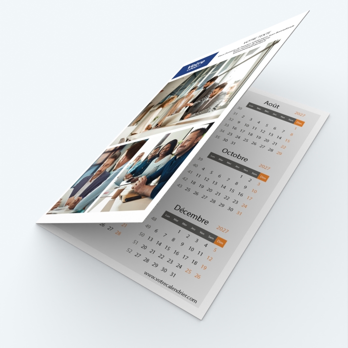 Calendrier de poche DOUBLE - Avant et dos entièrement personnalisables