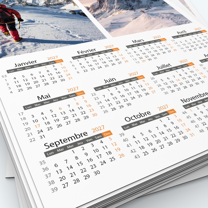Calendrier Magnet (Aimanté) - Grille calendaire personnalisable