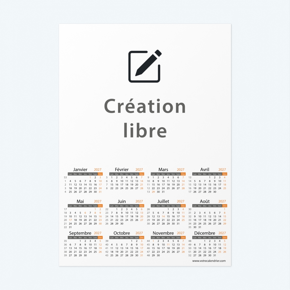 Calendrier Magnet (Aimanté)