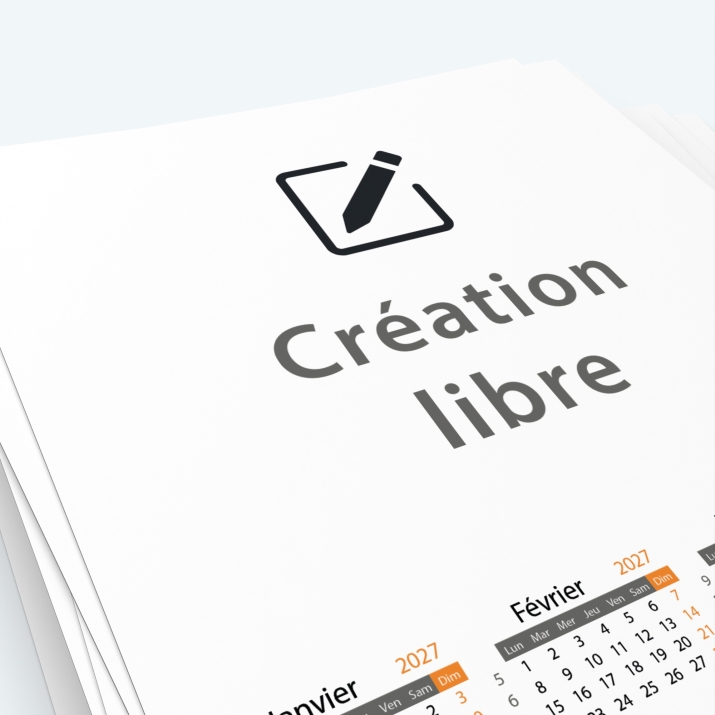 Calendrier Magnet (Aimanté) - Nombre de photos, logos et texte illimité