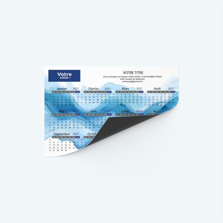 Calendrier Magnet mini (aimanté) - Papier magnétique