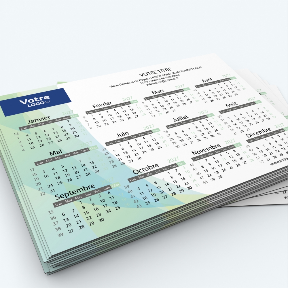 Calendrier Magnet mini (aimanté) - Nombre de photos, logos et texte illimité