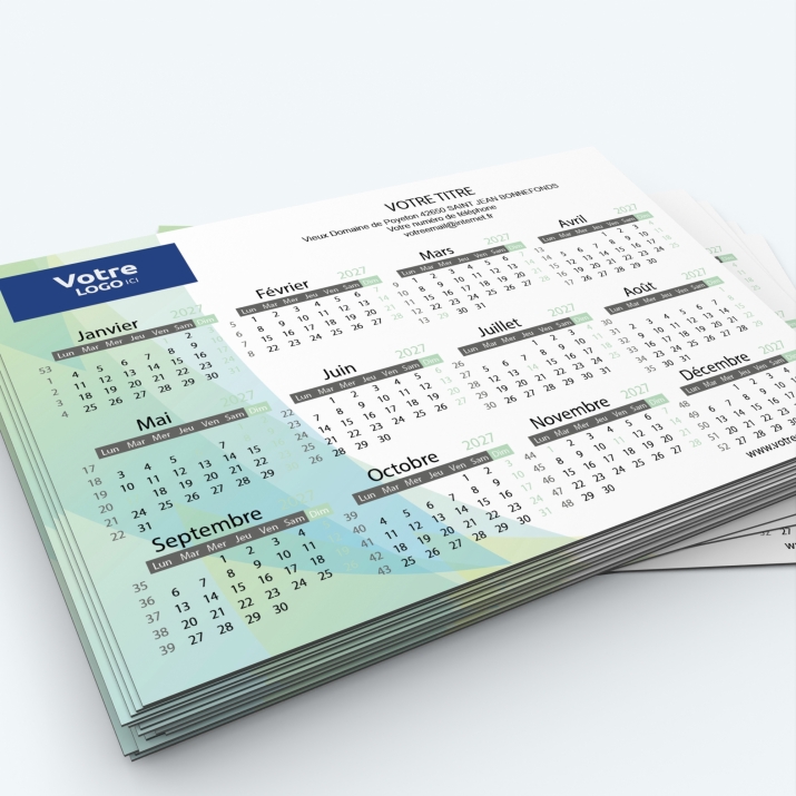 Calendrier Magnet mini (aimanté) - Nombre de photos, logos et texte illimité
