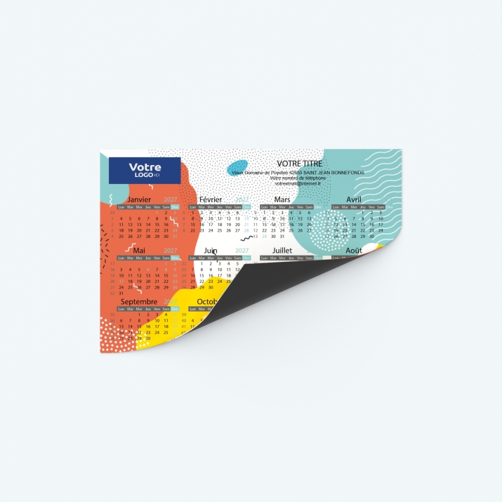Calendrier Magnet mini (aimanté) - Papier magnétique