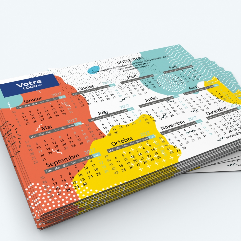 Calendrier Magnet mini (aimanté) - Nombre de photos, logos et texte illimité