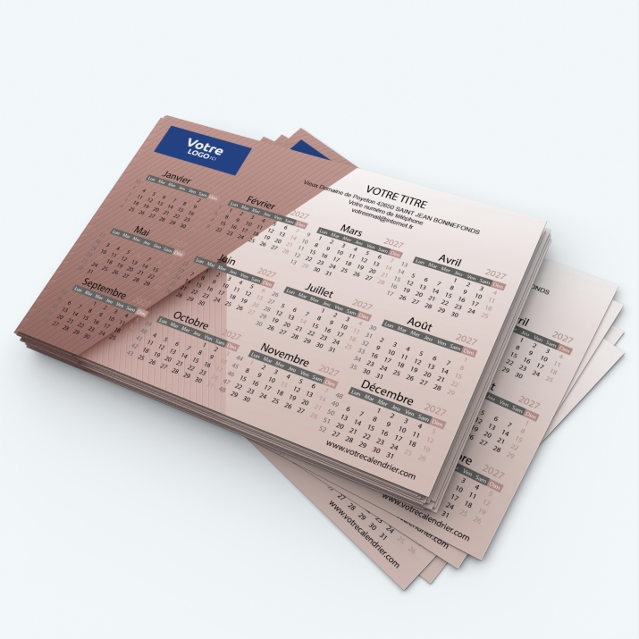 Calendrier Magnet mini (aimanté) - Grille calendaire personnalisable