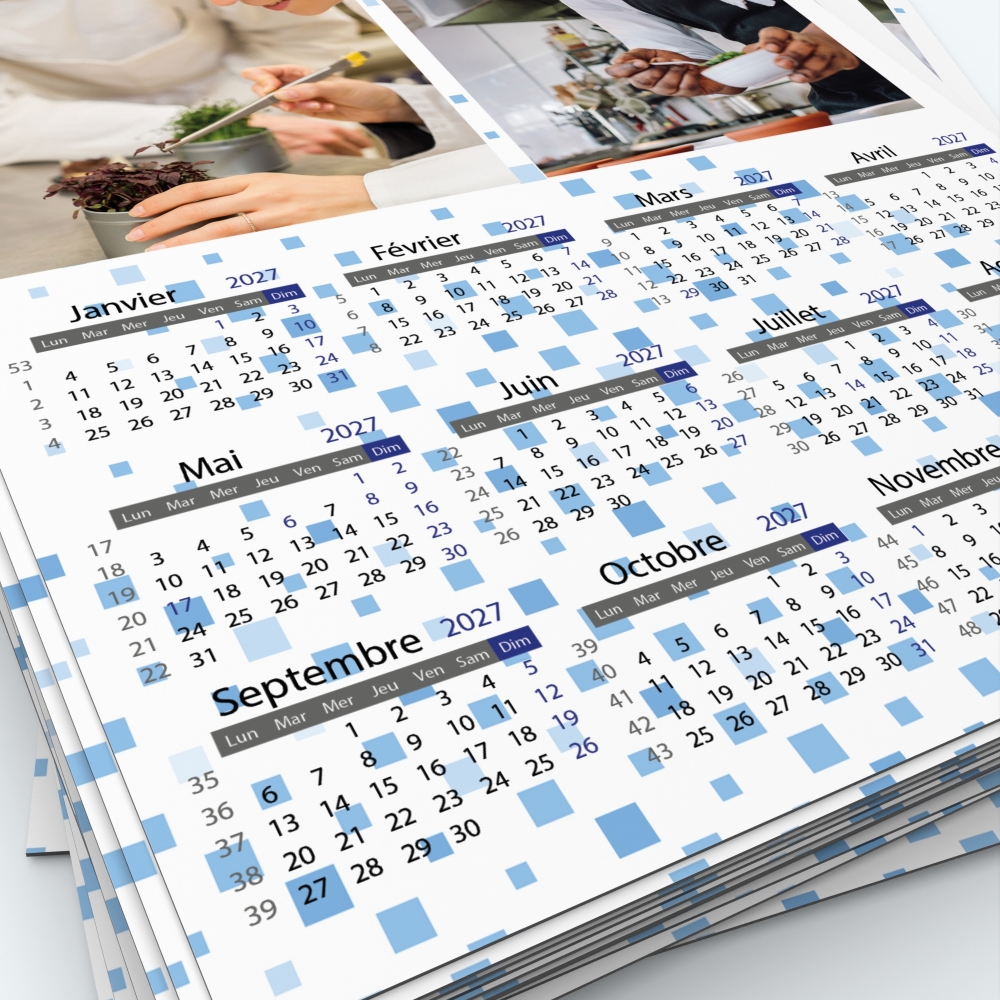 Calendrier Magnet (Aimanté) - Grille calendaire personnalisable