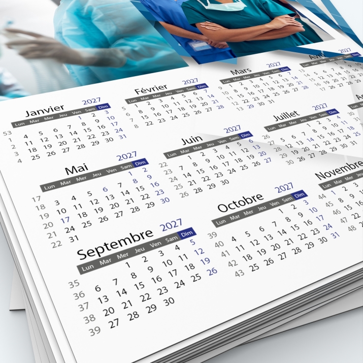 Calendrier Magnet (Aimanté) - Grille calendaire personnalisable