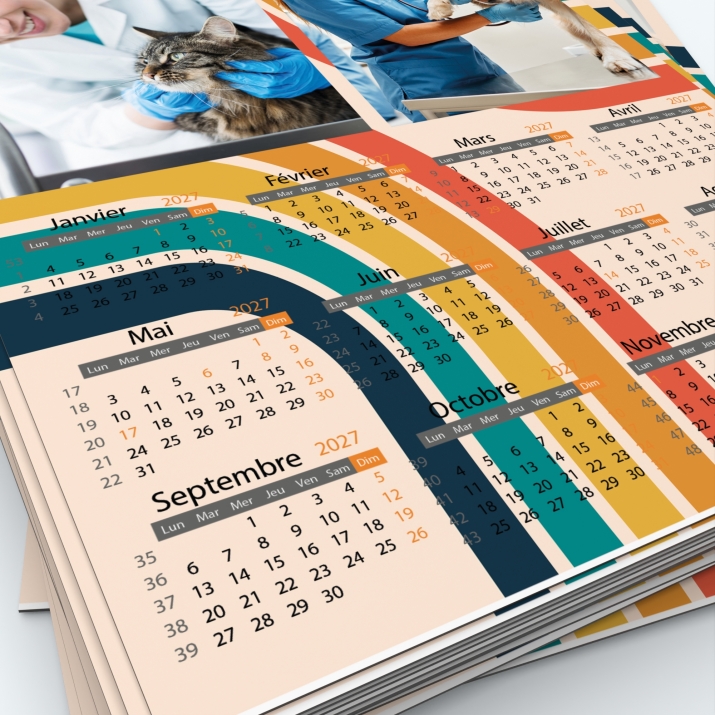 Calendrier Magnet (Aimanté) - Grille calendaire personnalisable