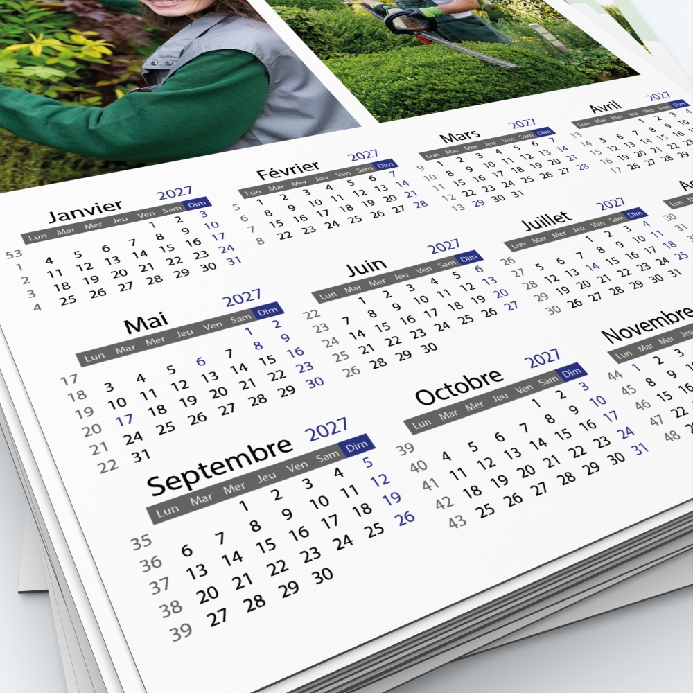 Calendrier Magnet (Aimanté) - Grille calendaire personnalisable