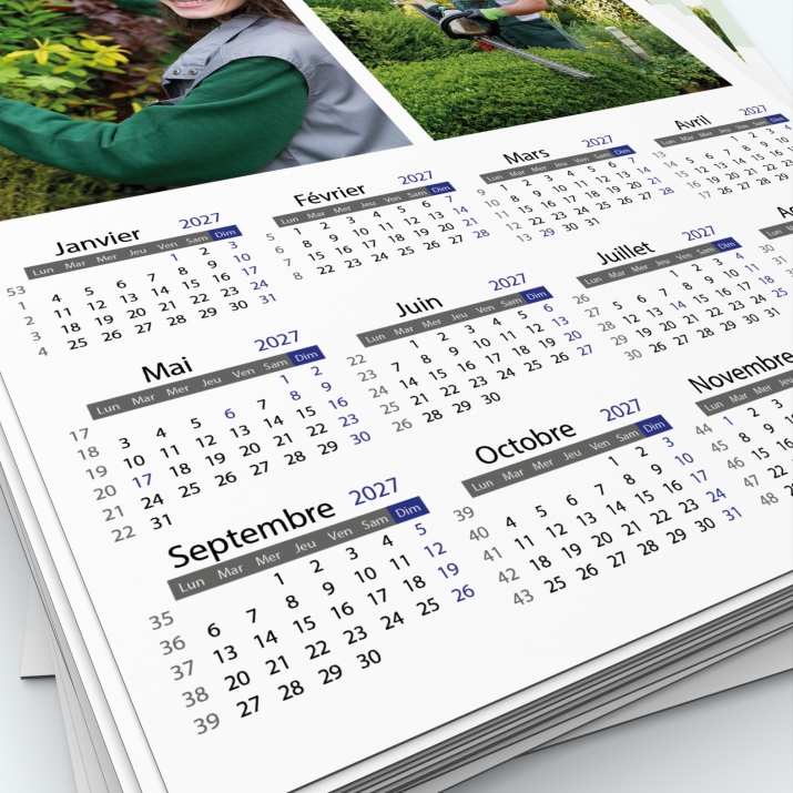 Calendrier Magnet (Aimanté) - Grille calendaire personnalisable