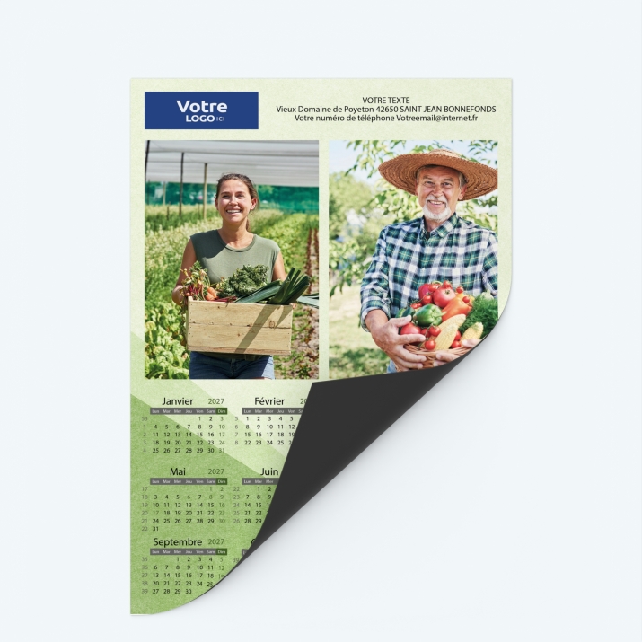 Calendrier Magnet (Aimanté) - Papier magnétique