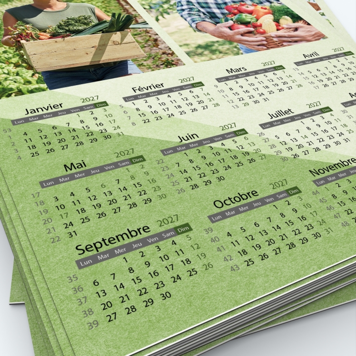 Calendrier Magnet (Aimanté) - Grille calendaire personnalisable