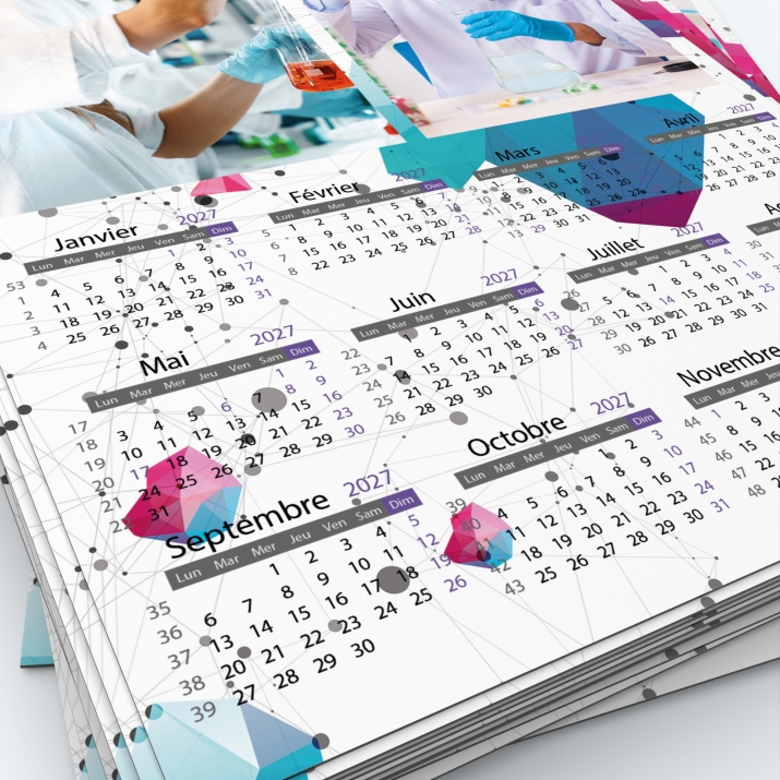Calendrier Magnet (Aimanté) - Grille calendaire personnalisable