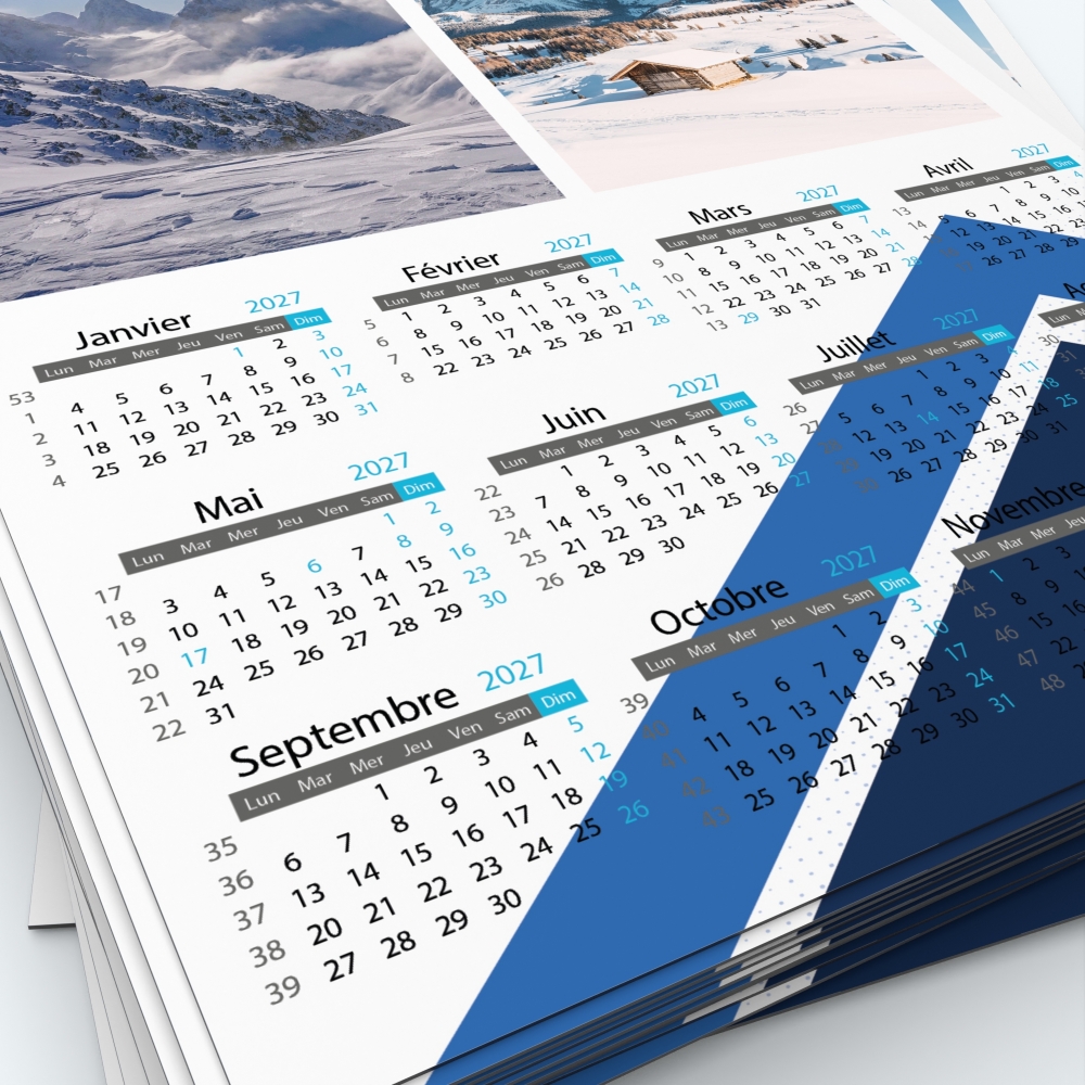 Calendrier Magnet (Aimanté) - Grille calendaire personnalisable