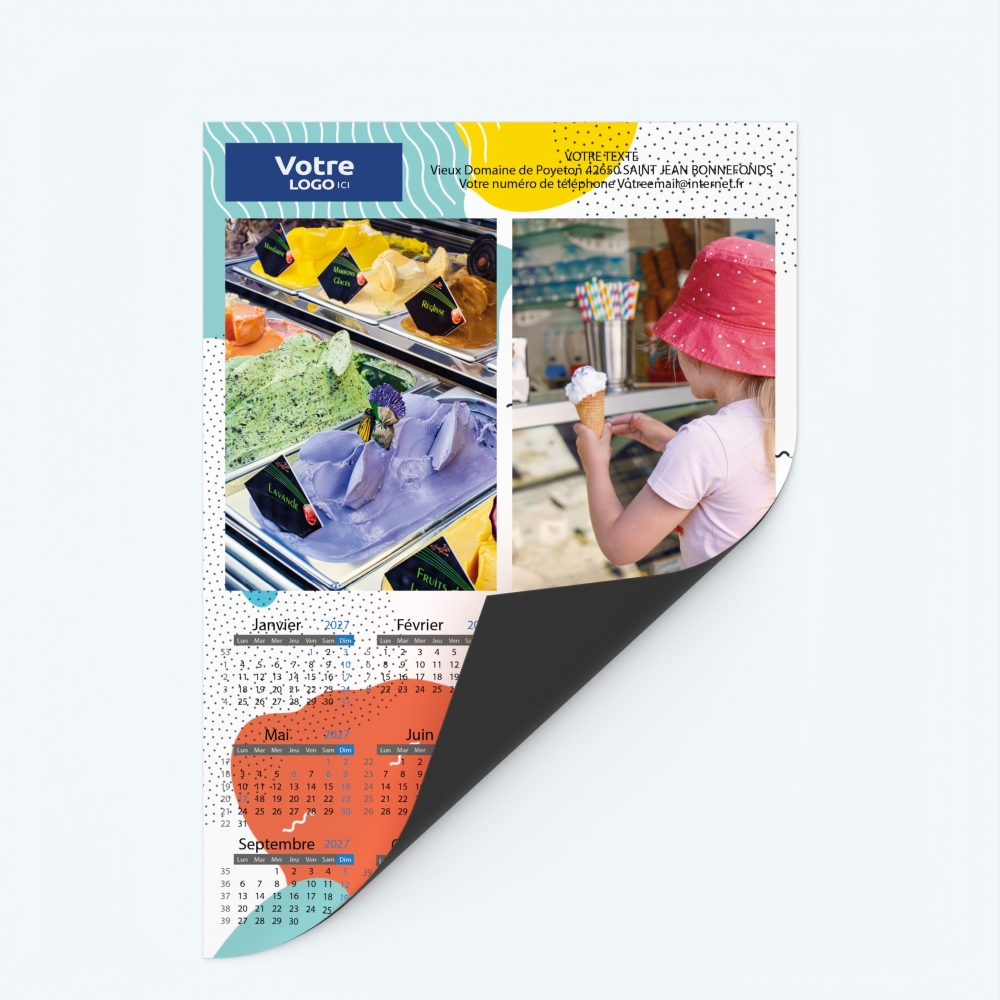 Calendrier Magnet (Aimanté) - Papier magnétique