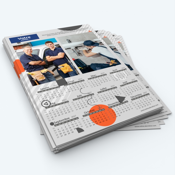 Calendrier Magnet (Aimanté) - Minimum de commande : 25 exemplaires