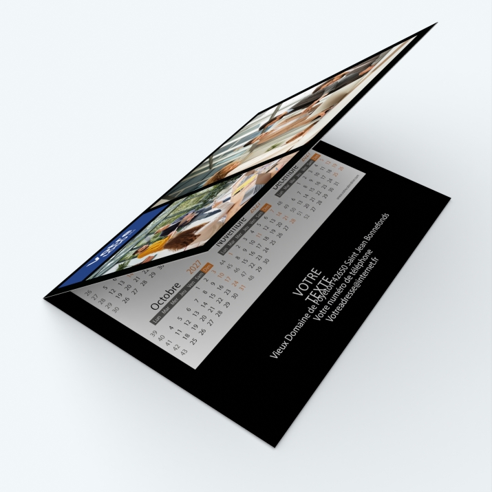 Carte calendrier photo - Avant et dos entièrement personnalisables