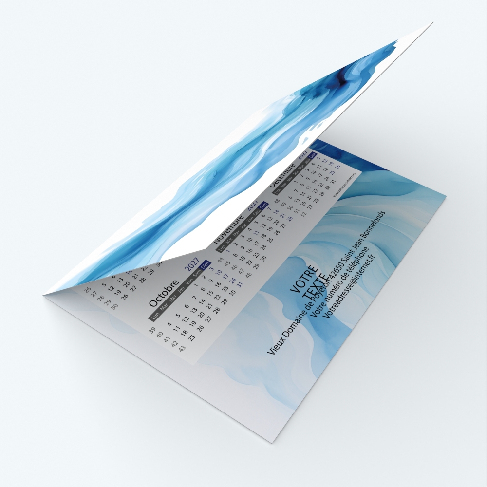 Carte calendrier photo - Avant et dos entièrement personnalisables