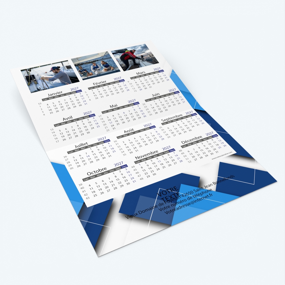 Carte calendrier photo - Intérieur personnalisable avec calendrier