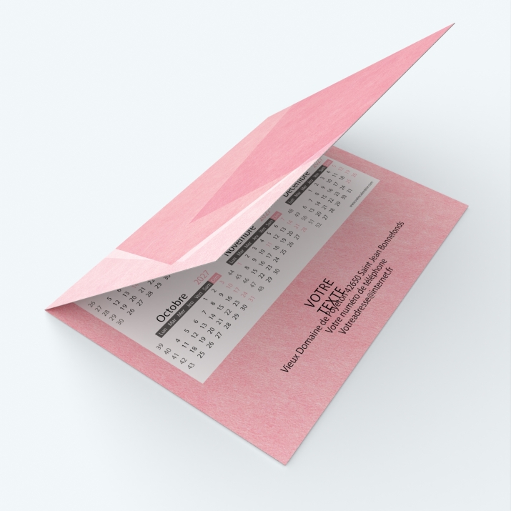 Carte calendrier photo - Avant et dos entièrement personnalisables