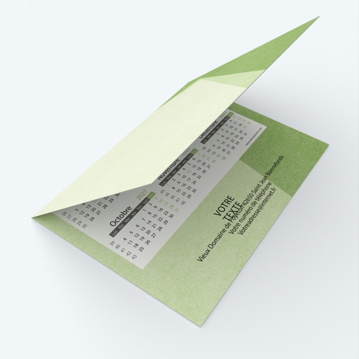 Carte calendrier photo - Avant et dos entièrement personnalisables