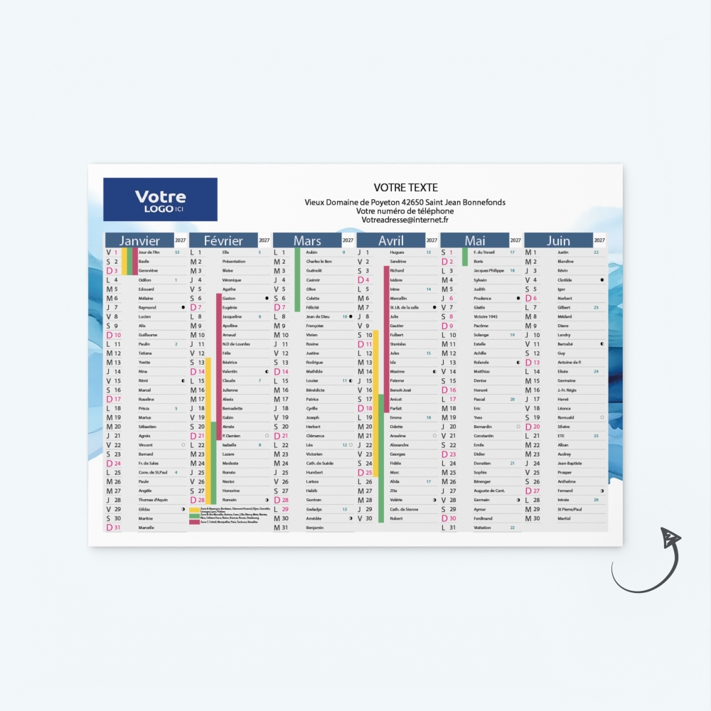 Calendrier de poche CLASSIC