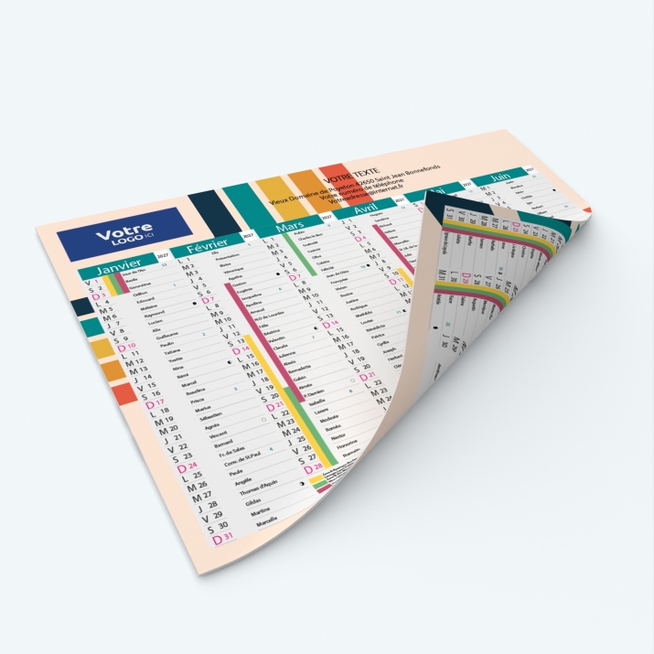 Calendrier de poche CLASSIC - Impression recto/verso