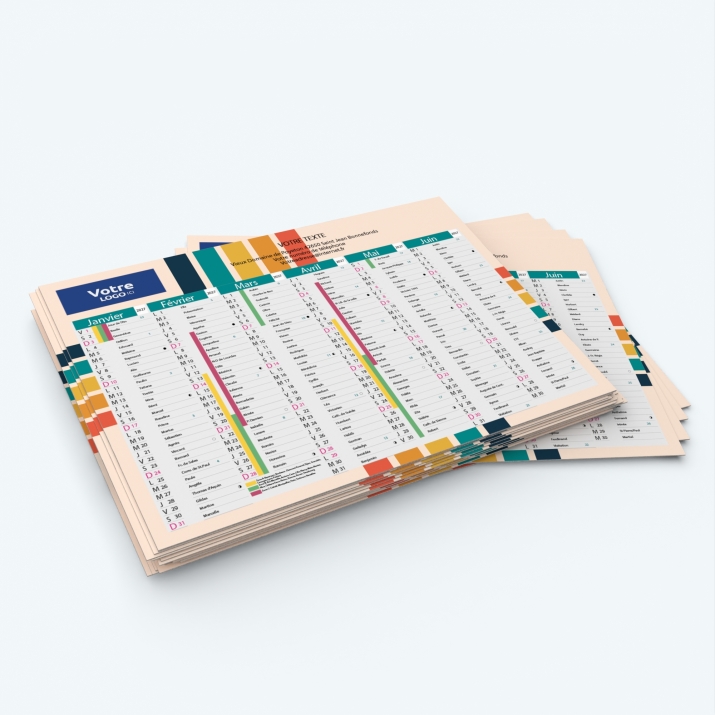Calendrier de poche CLASSIC - Minimum de commande : 25 exemplaires