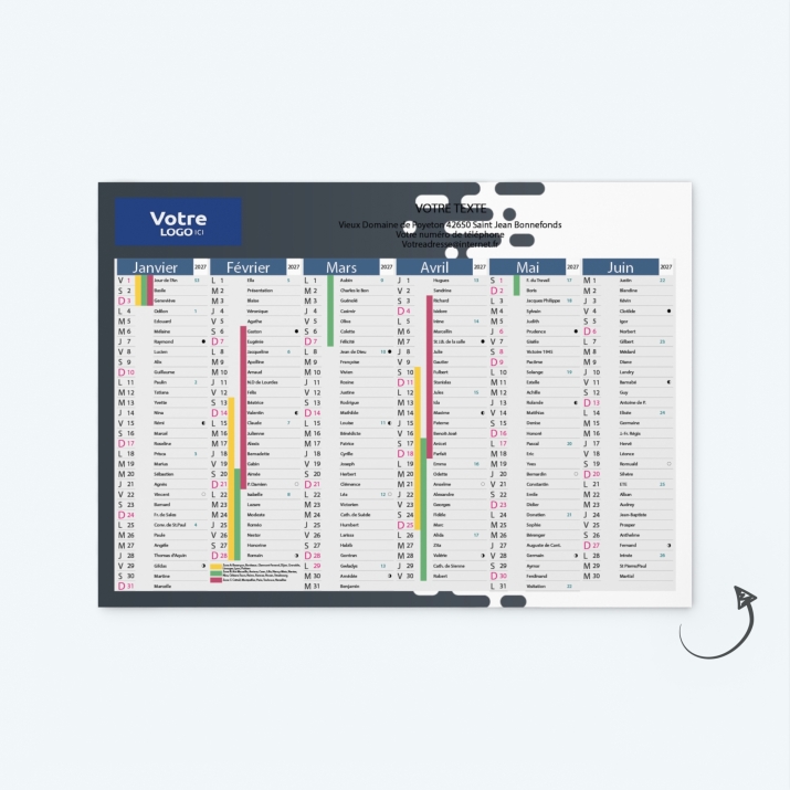 Calendrier de poche CLASSIC