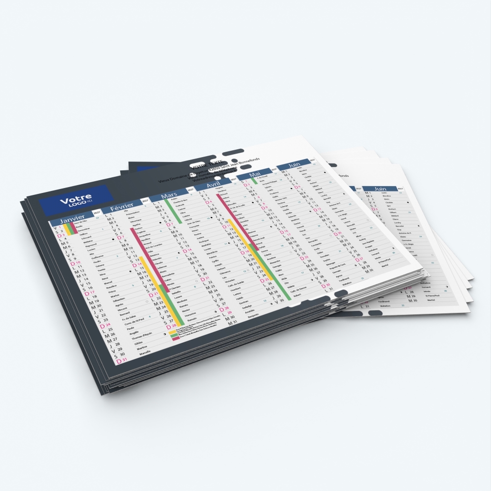 Calendrier de poche CLASSIC - Minimum de commande : 25 exemplaires