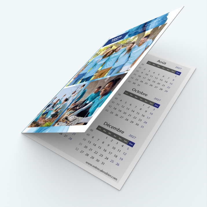 Calendrier de poche DOUBLE - Avant et dos entièrement personnalisables