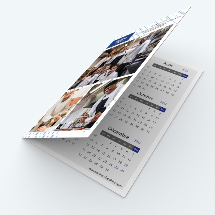 Calendrier de poche DOUBLE - Avant et dos entièrement personnalisables