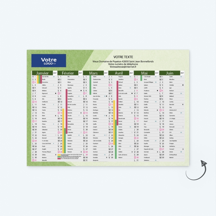Calendrier de poche CLASSIC