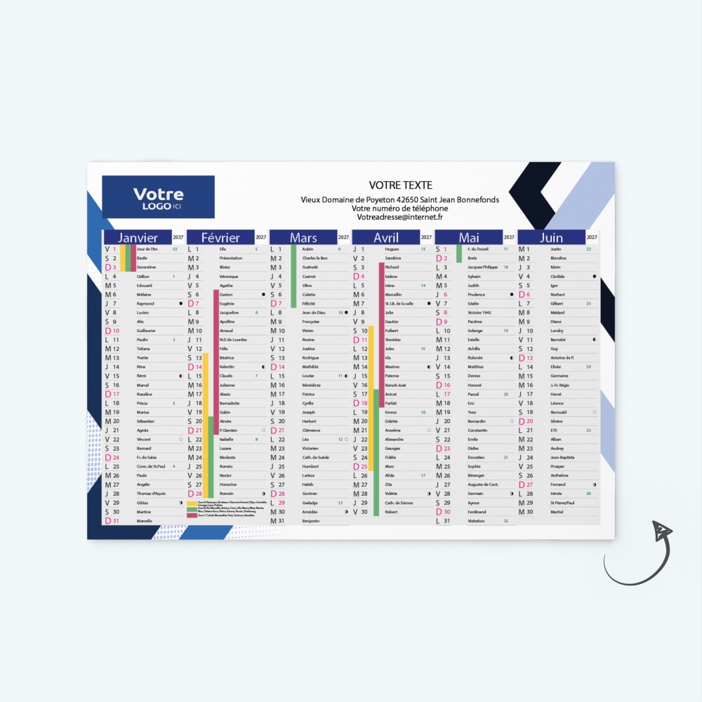Calendrier de poche CLASSIC