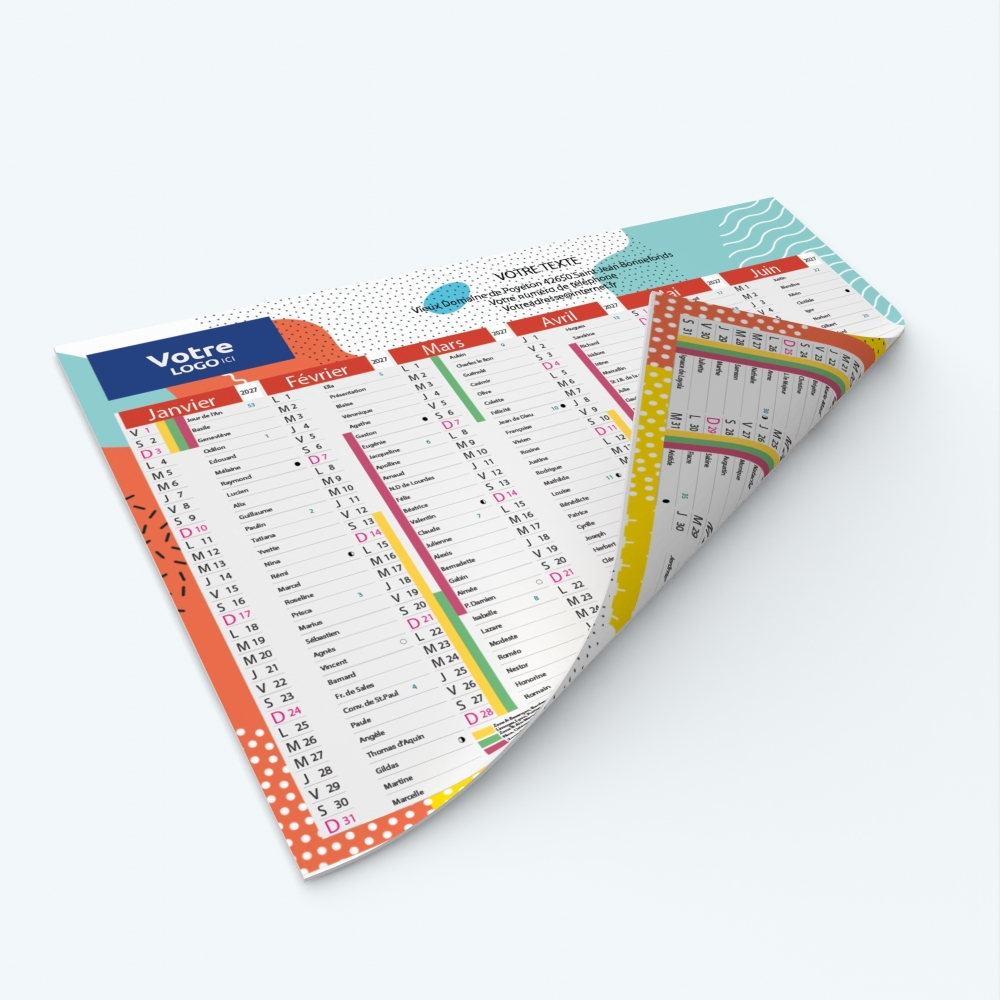 Calendrier de poche CLASSIC - Impression recto/verso