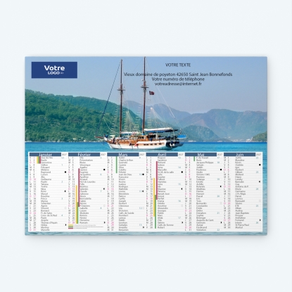 Calendrier bancaire carton Grille en Colonnes