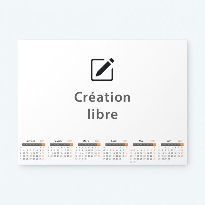 Calendrier bancaire carton Grille en Carrés