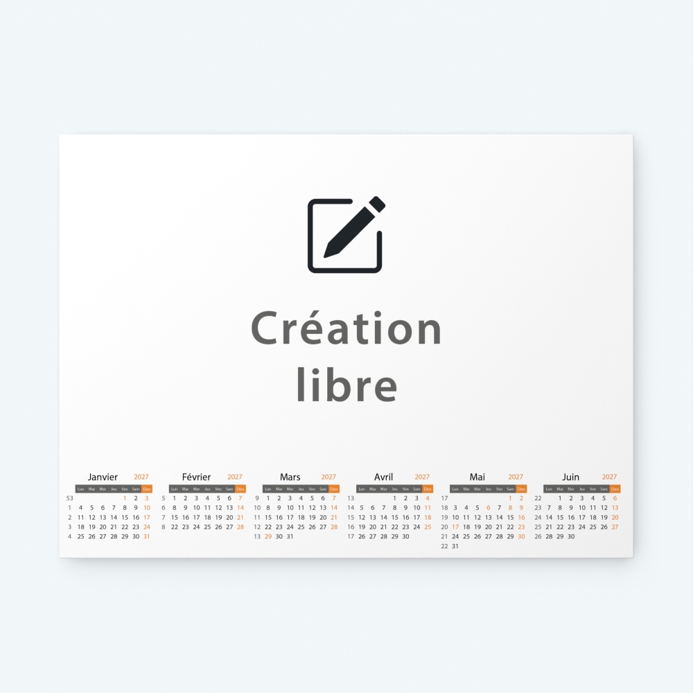 Calendrier bancaire carton Grille en Carrés