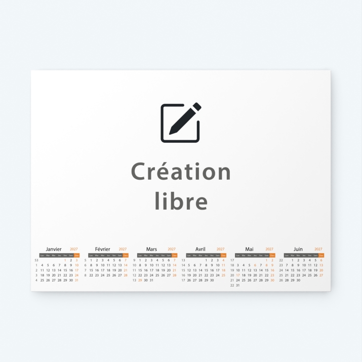 Calendrier bancaire carton Grille en Carrés