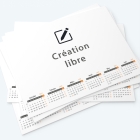 Calendrier bancaire carton Grille en Carrés - Calendrier entièrement personnalisable en recto/verso