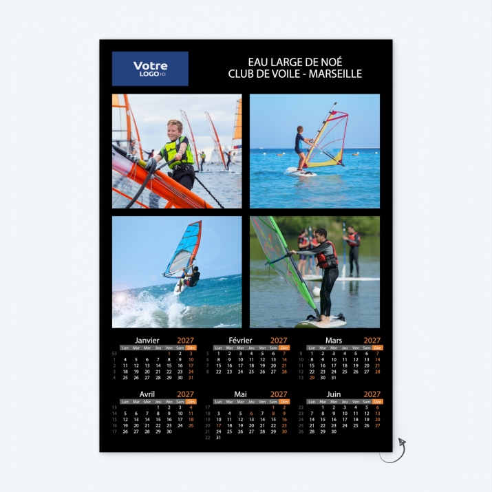Calendrier photo deux pages XL