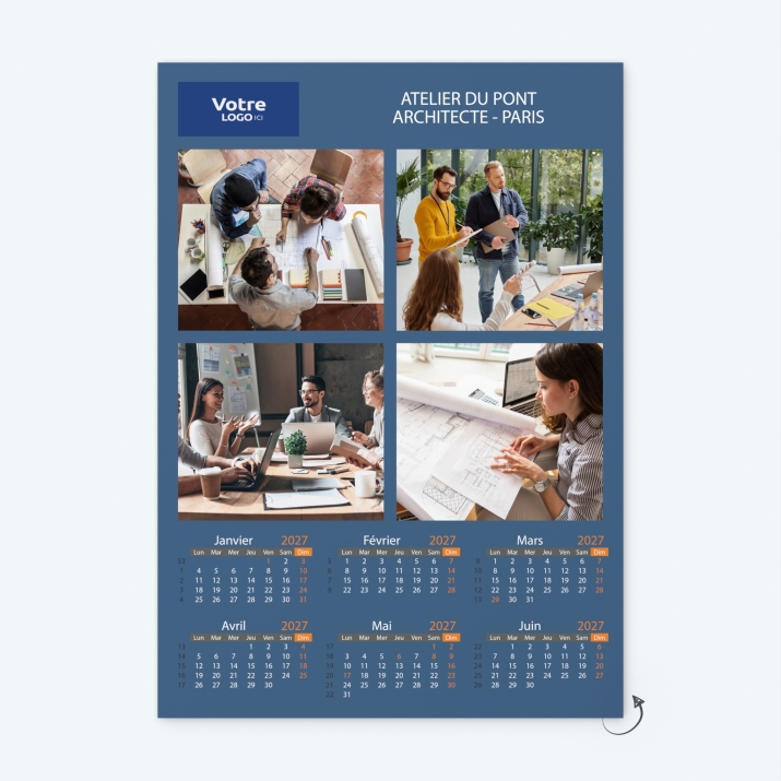 Calendrier photo deux pages XL