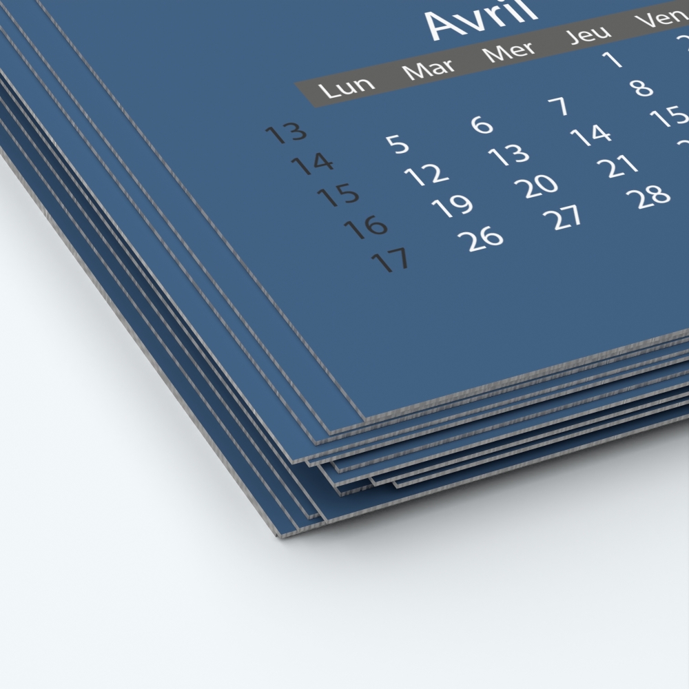 Calendrier photo deux pages XL - Papier épais rigide 400 g/m2