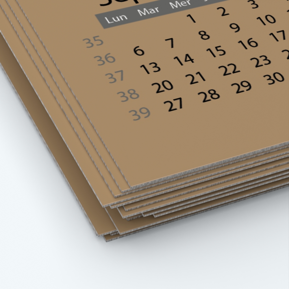 Calendrier photo une page - Papier épais rigide 400 g/m2